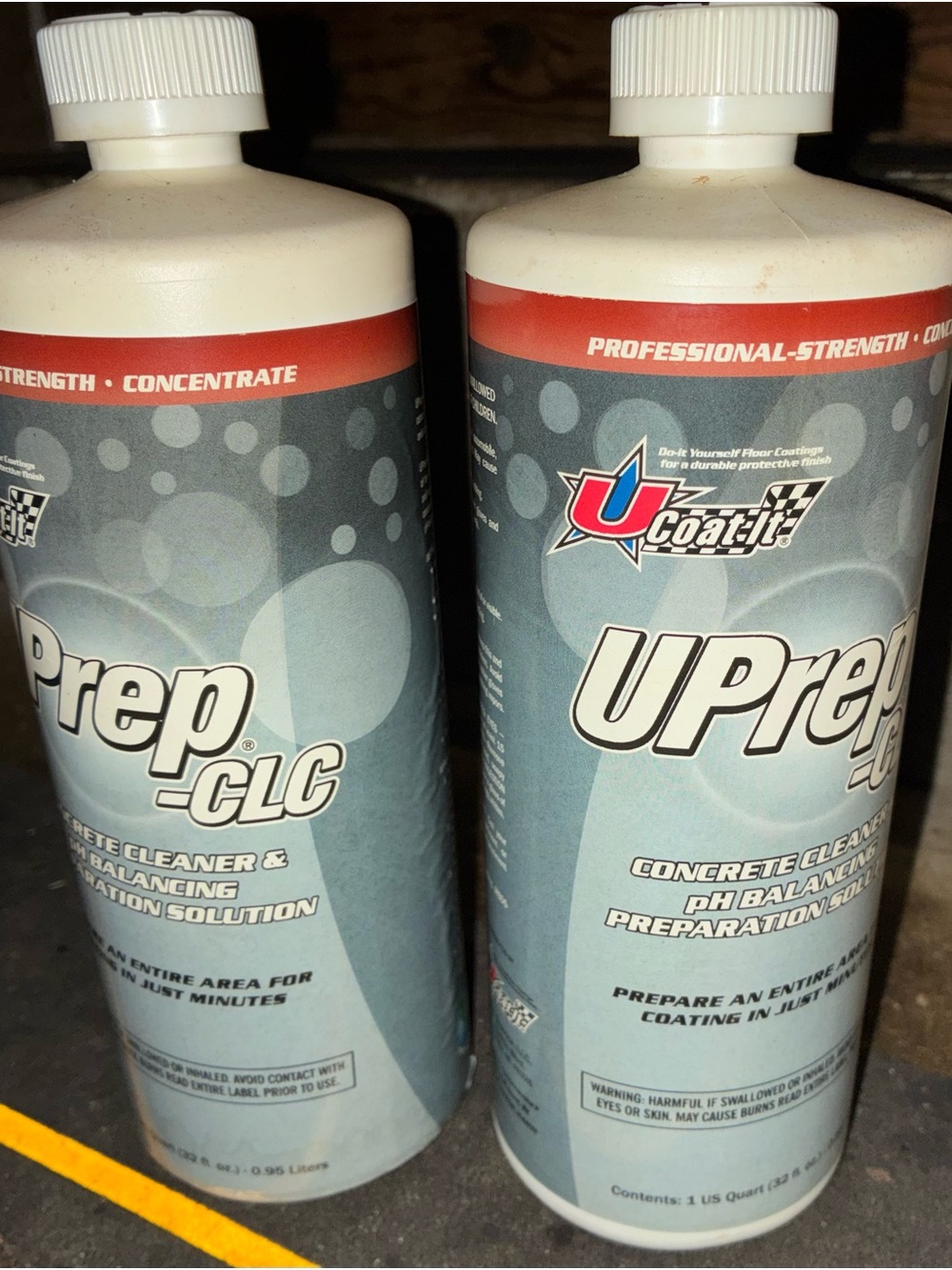 UCoat It Lot of 2 Quarts UPrep CLC Concrete Cleaner & pH Balancing Solution NOS